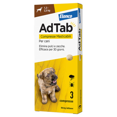 Elanco AdTab compresse masticabili per cani 1,3-2,5 kg (3 pz)
